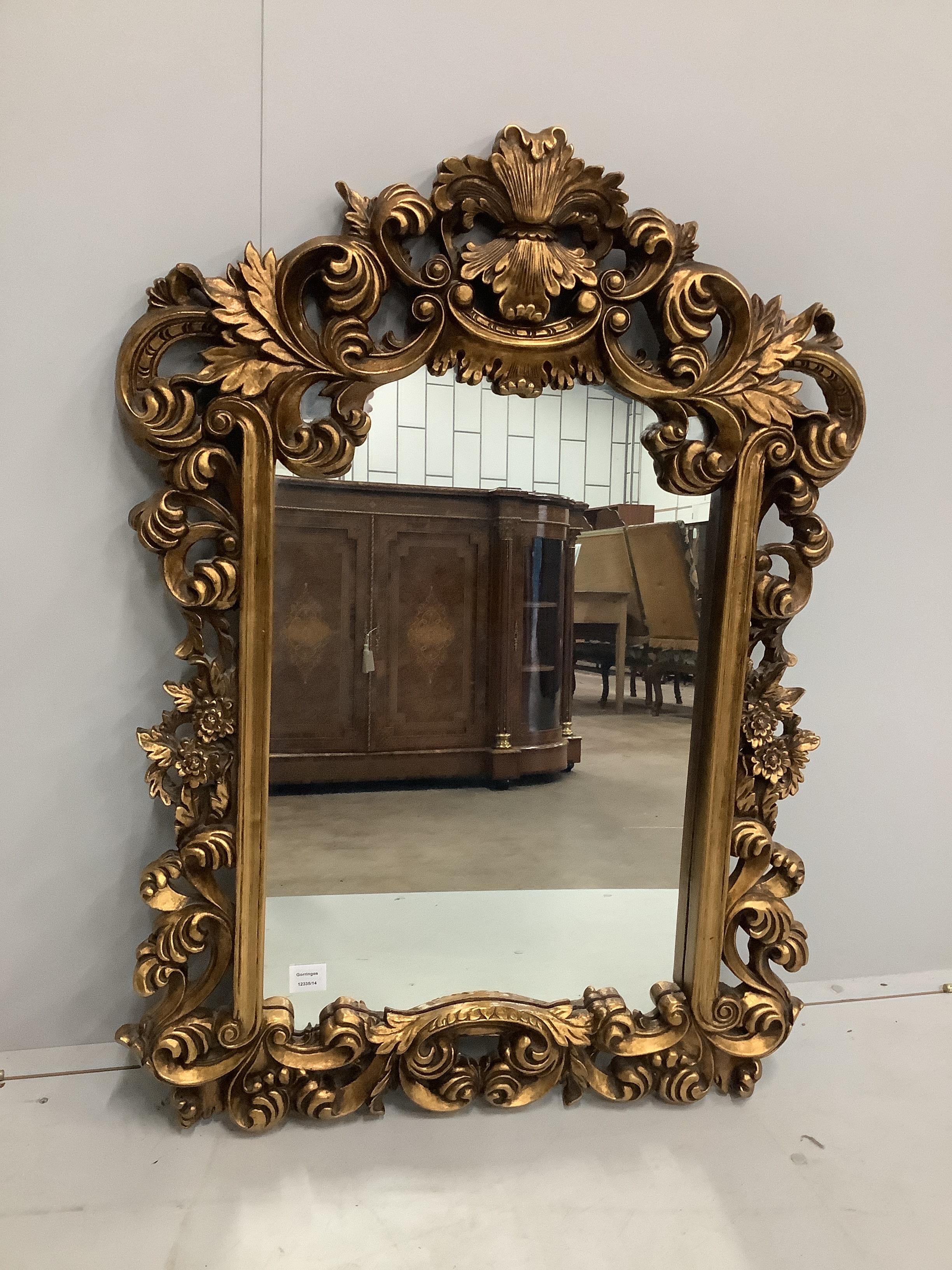 A Victorian style gilt composition wall mirror, width 78cm, height 104cm